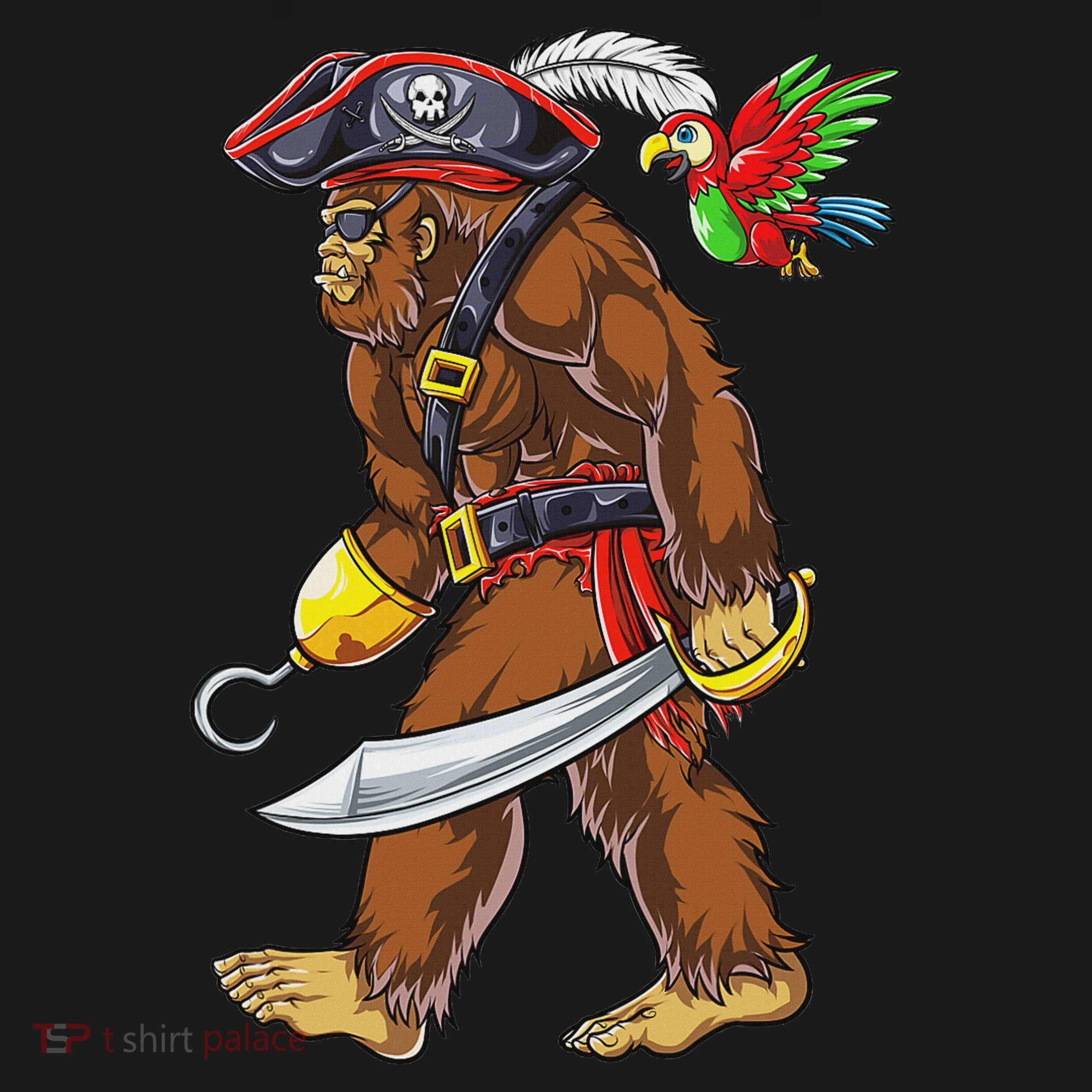 Bigfoot Pirate Jolly Roger Costume Sasquatch Women's Hoodie