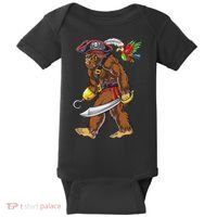 Bigfoot Pirate Jolly Roger Costume Sasquatch Baby Bodysuit thumb 0