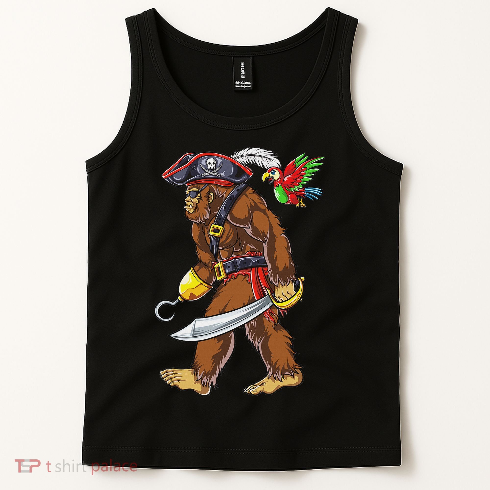 Bigfoot Pirate Jolly Roger Costume Sasquatch Tank Top