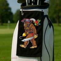 Bigfoot Pirate Jolly Roger Costume Sasquatch Golf Towel thumb 2