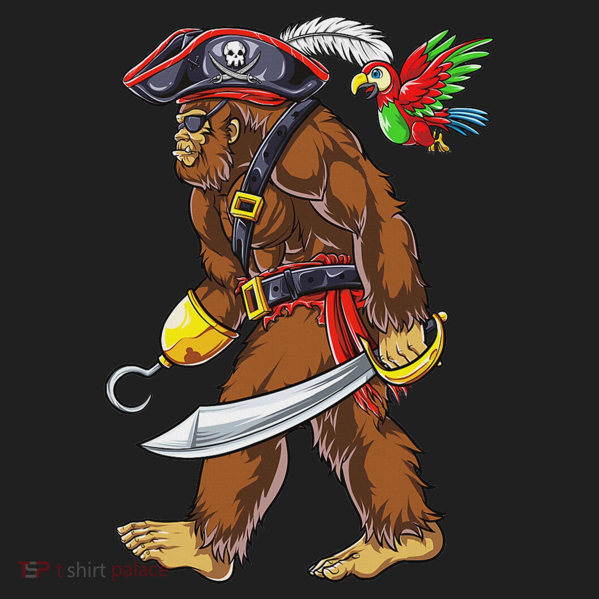 Bigfoot Pirate Jolly Roger Costume Sasquatch Golf Towel