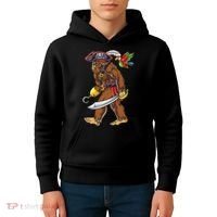 Bigfoot Pirate Jolly Roger Costume Sasquatch Kids Hoodie thumb 4