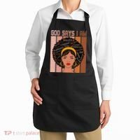 Black Powerful Juneteenth African American God Says I Am Apron thumb 2