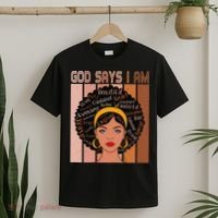 Black Powerful Juneteenth African American God Says I Am T-Shirt thumb 2