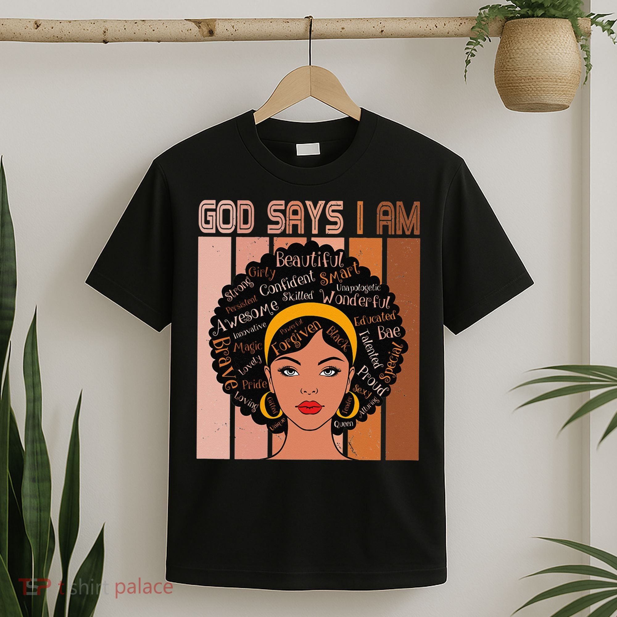 Black Powerful Juneteenth African American God Says I Am T-Shirt