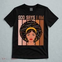 Black Powerful Juneteenth African American God Says I Am T-Shirt thumb 5
