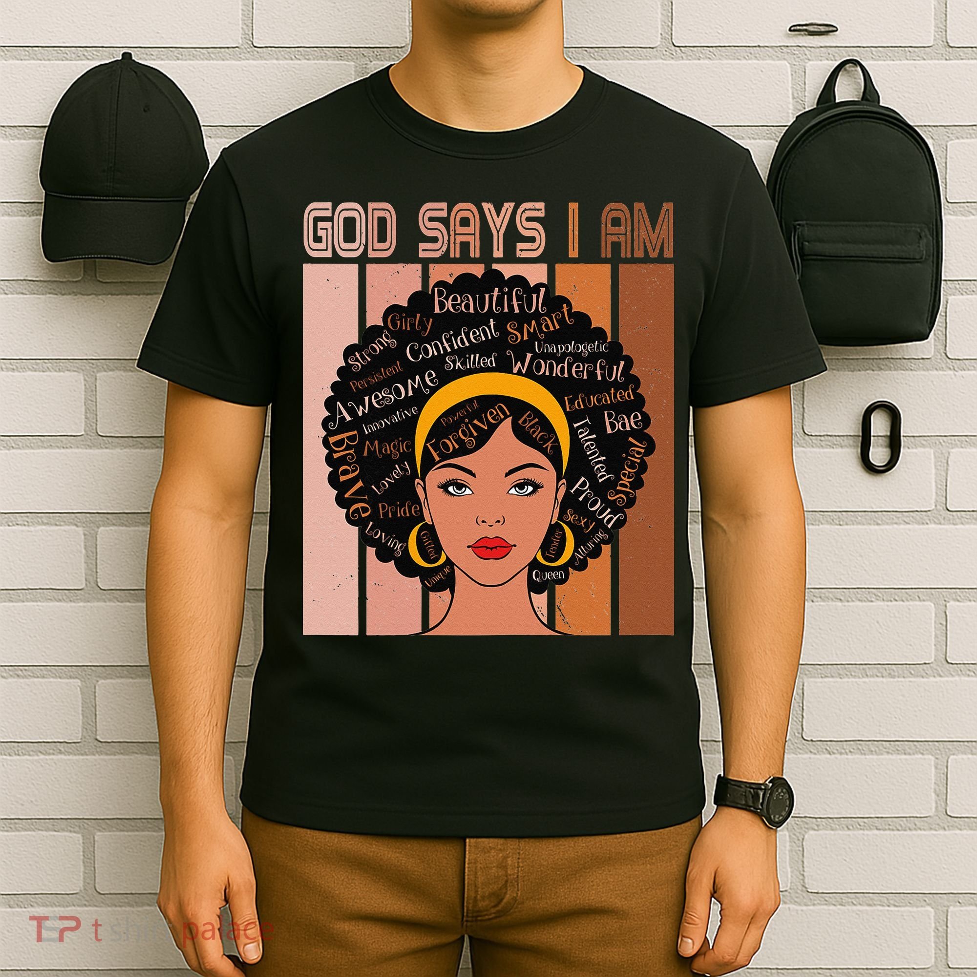Black Powerful Juneteenth African American God Says I Am T-Shirt