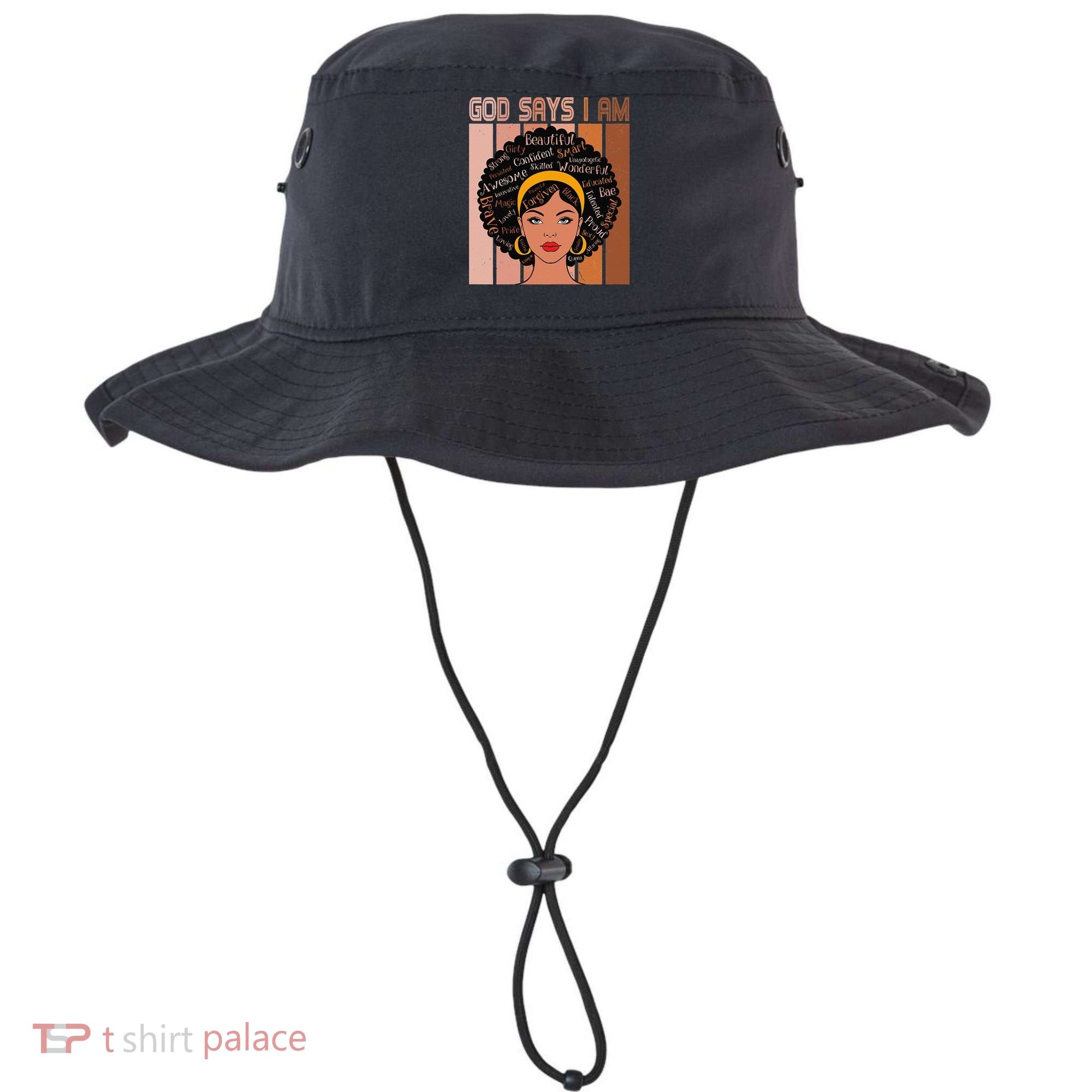 Black Powerful Juneteenth African American God Says I Am Bucket Hat