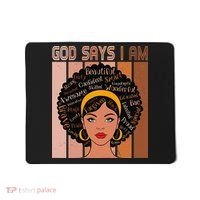 Black Powerful Juneteenth African American God Says I Am Mousepad thumb 0
