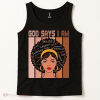 Black Powerful Juneteenth African American God Says I Am Tank Top thumb 2