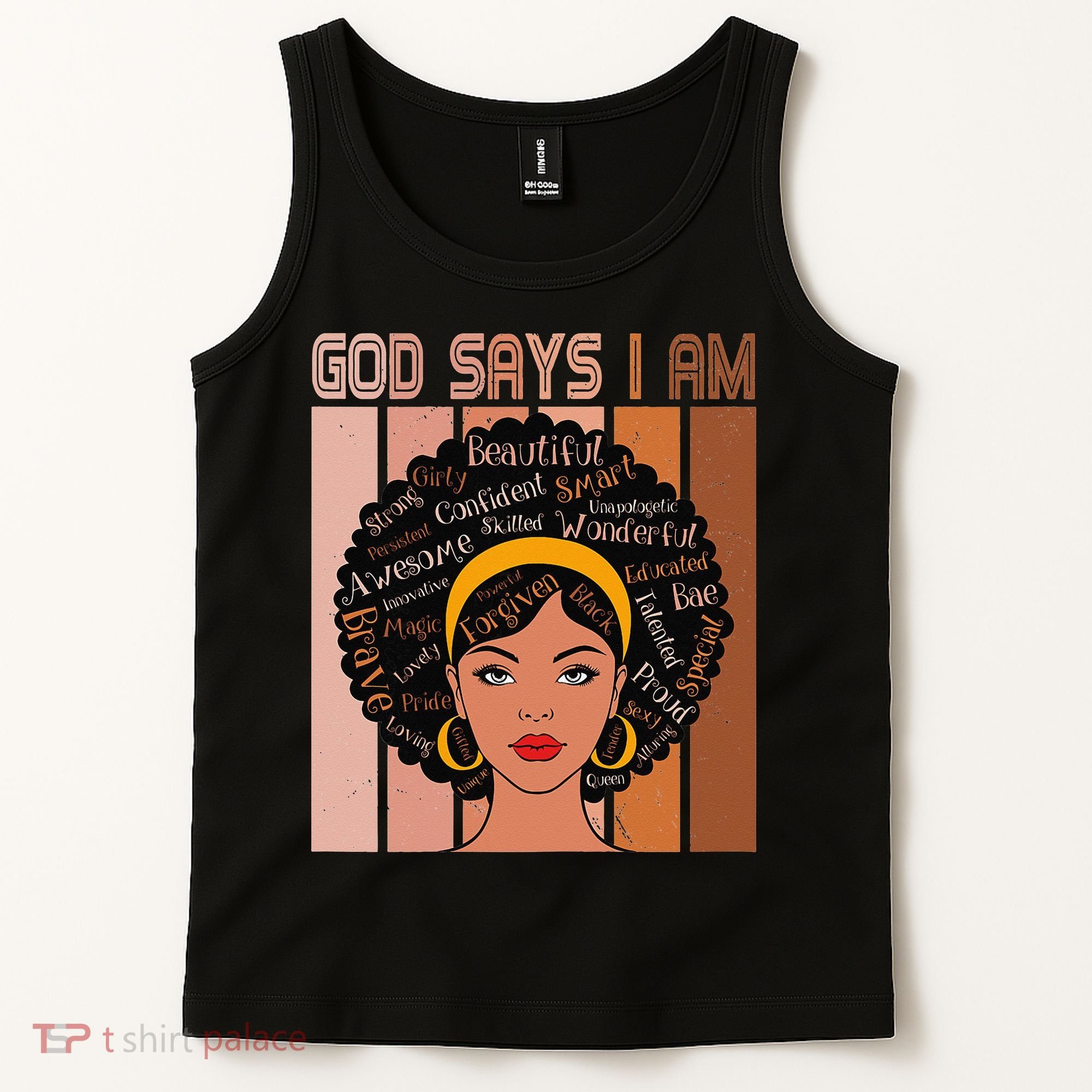 Black Powerful Juneteenth African American God Says I Am Tank Top