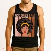 Black Powerful Juneteenth African American God Says I Am Tank Top thumb 3