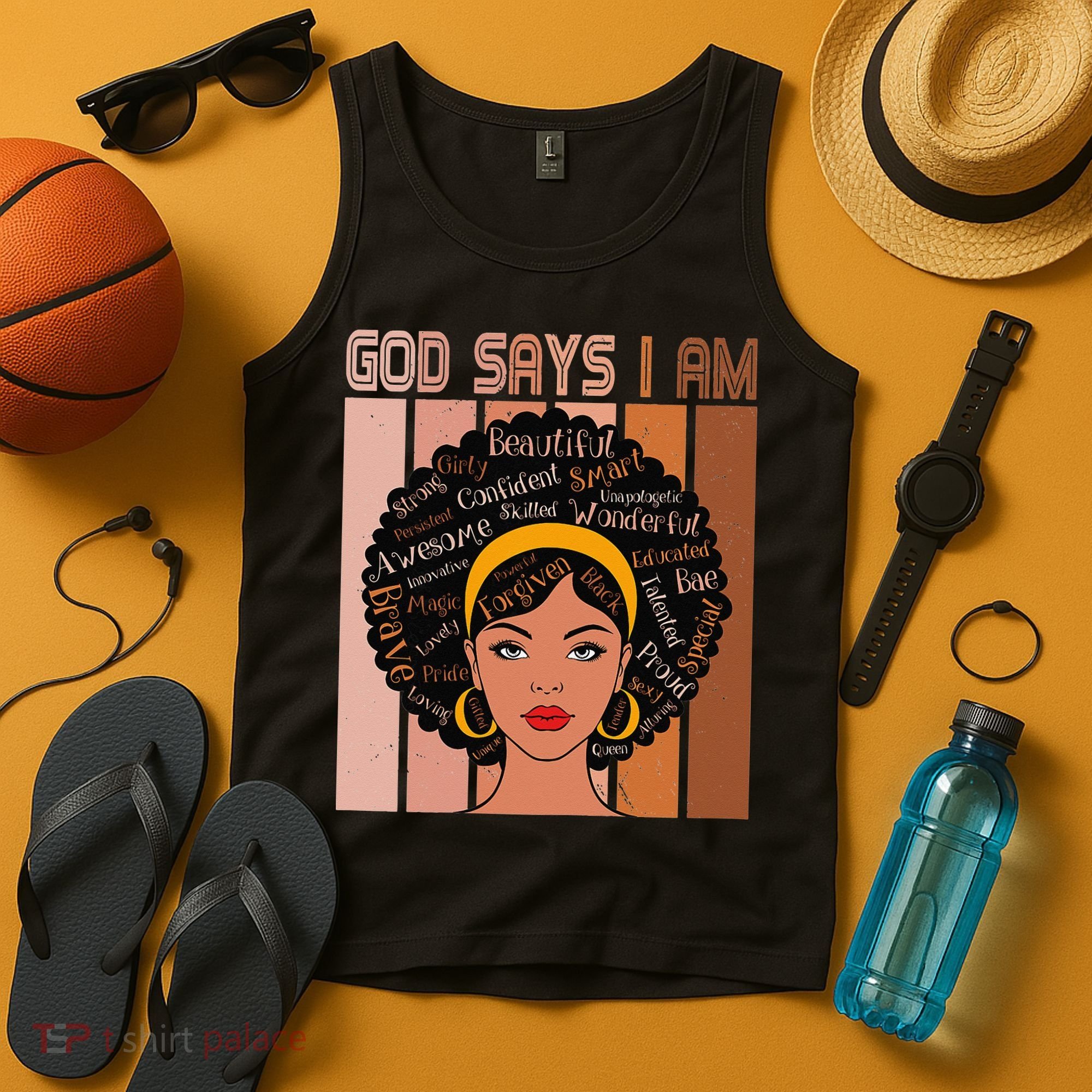 Black Powerful Juneteenth African American God Says I Am Tank Top