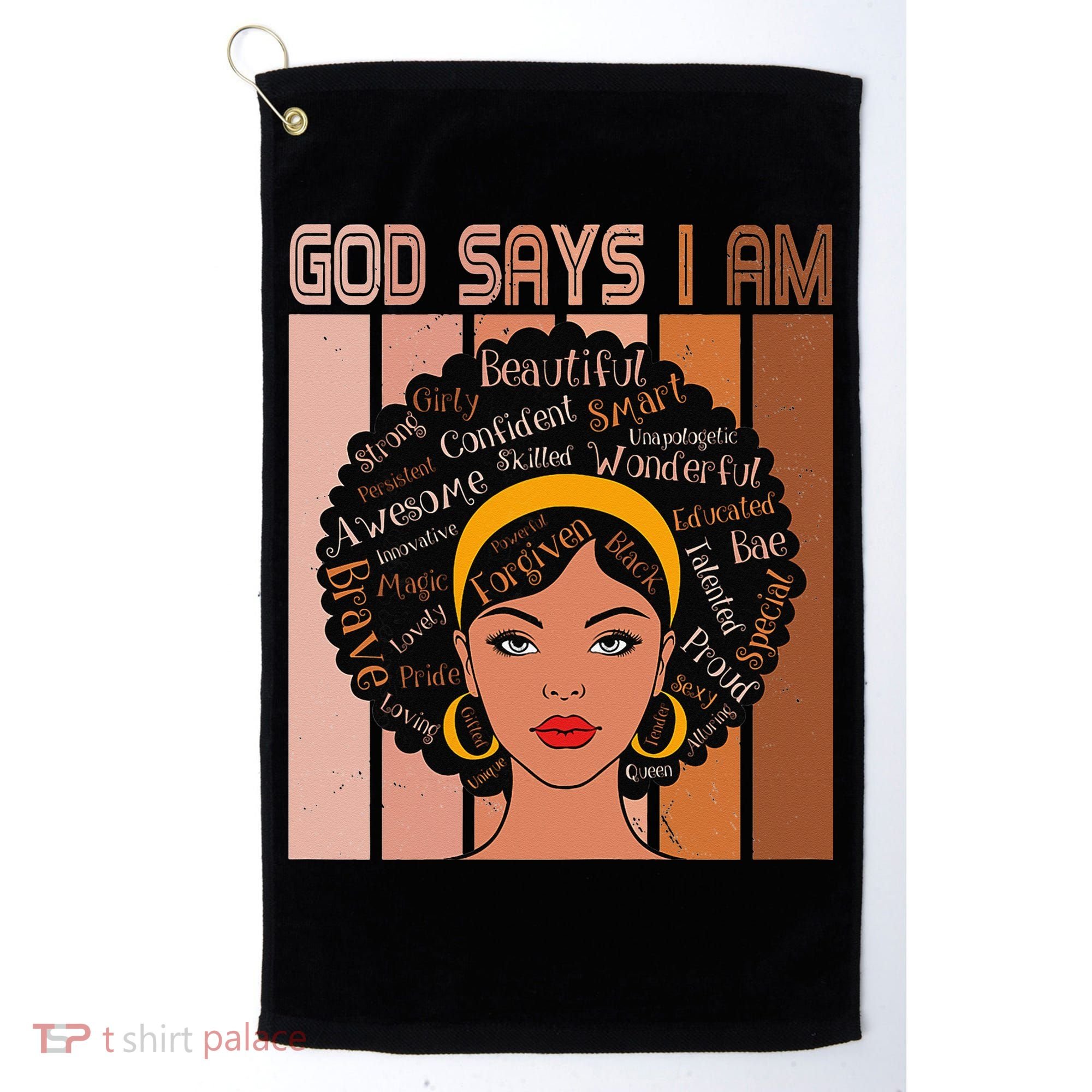 Black Powerful Juneteenth African American God Says I Am Golf Towel