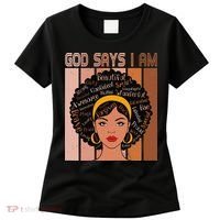 Black Powerful Juneteenth African American God Says I Am Women's T-Shirt thumb 0