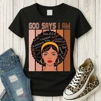 Black Powerful Juneteenth African American God Says I Am Women's T-Shirt thumb 3