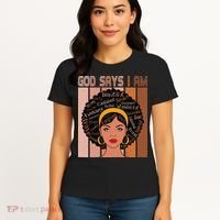 Black Powerful Juneteenth African American God Says I Am Women's T-Shirt thumb 4