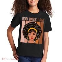 Black Powerful Juneteenth African American God Says I Am Kids T-Shirt thumb 2