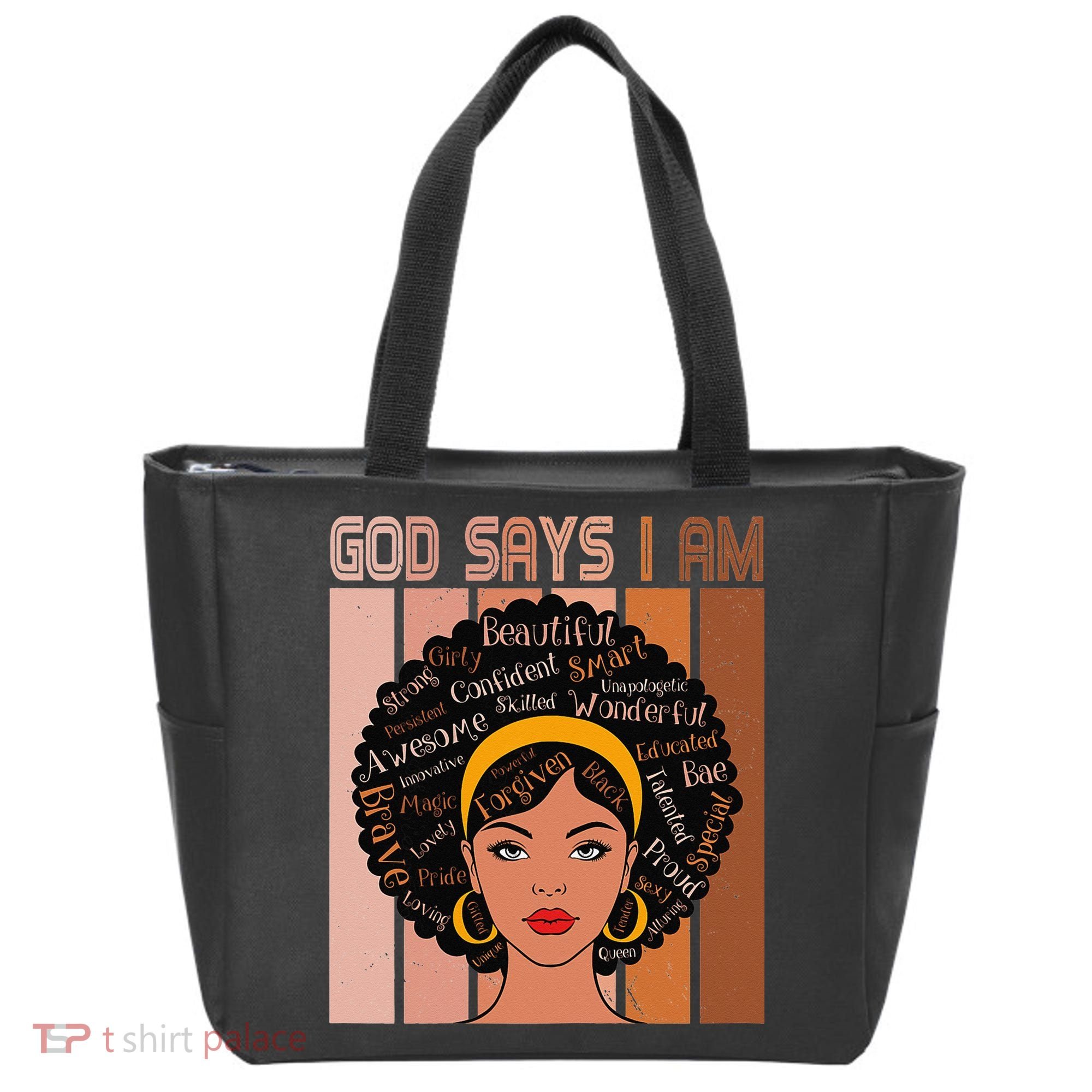 Black Powerful Juneteenth African American God Says I Am Tote Bag