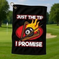 Billiards Player Just The Tip Promise Magic Shot Pool Cute Gift Golf Towel thumb 1