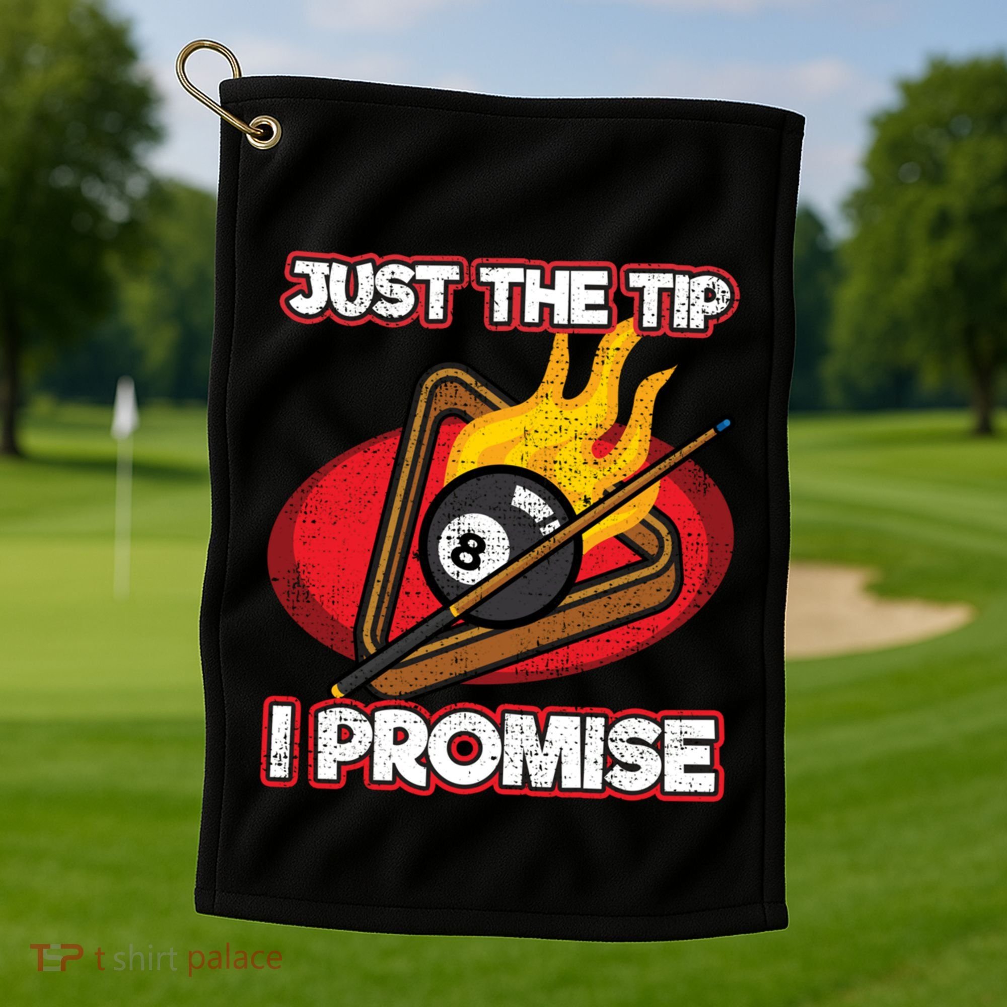 Billiards Player Just The Tip Promise Magic Shot Pool Cute Gift Golf Towel