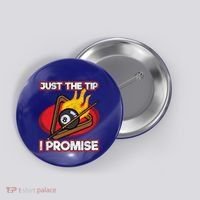 Billiards Player Just The Tip Promise Magic Shot Pool Cute Gift Button thumb 0