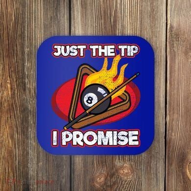 Billiards Player Just The Tip Promise Magic Shot Pool Cute Gift Coaster