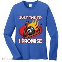 Billiards Player Just The Tip Promise Magic Shot Pool Cute Gift Women's Long Sleeve Shirt thumb 0