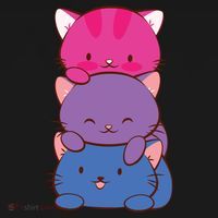 Bisexual Pride Kawaii Kitty Cat Stack Anime Meaningful Gift USA-Made Doggie Bandana thumb 2