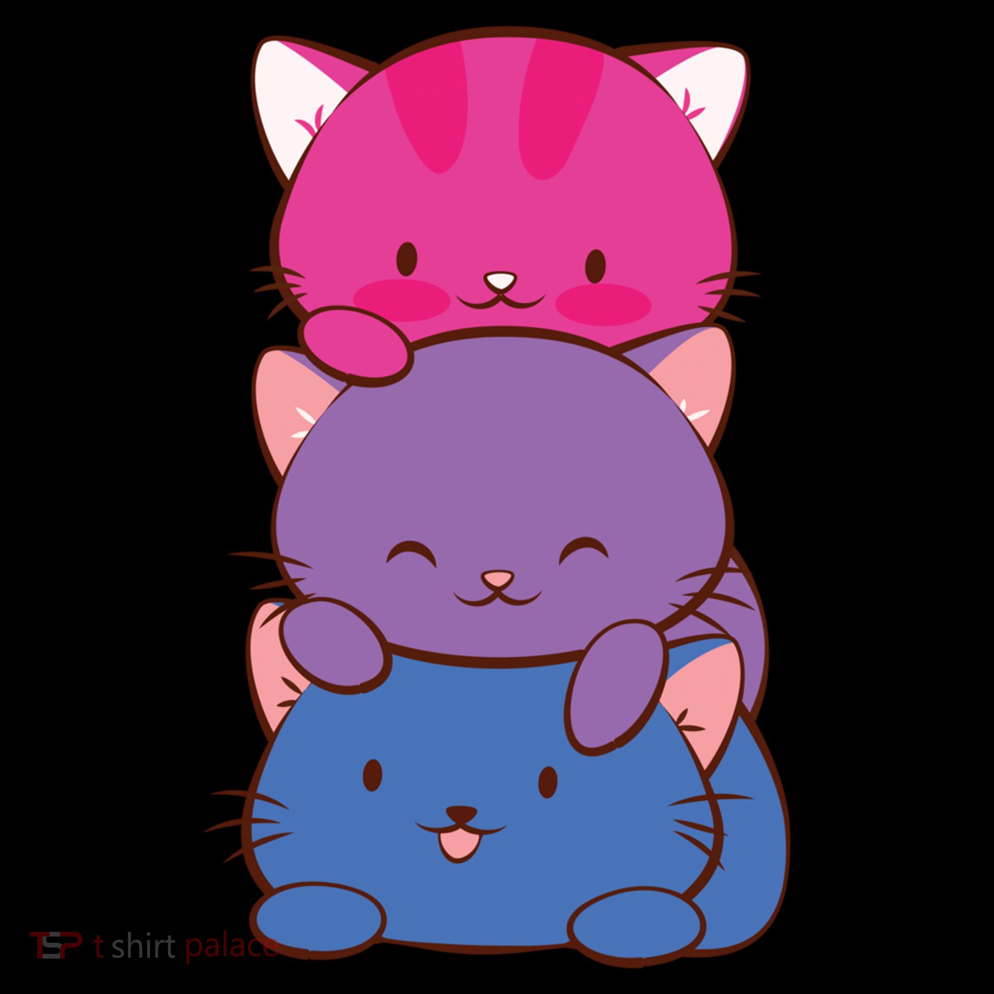 Bisexual Pride Kawaii Kitty Cat Stack Anime Meaningful Gift Backpack
