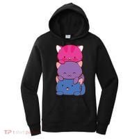 Bisexual Pride Kawaii Kitty Cat Stack Anime Meaningful Gift Women's Hoodie thumb 0