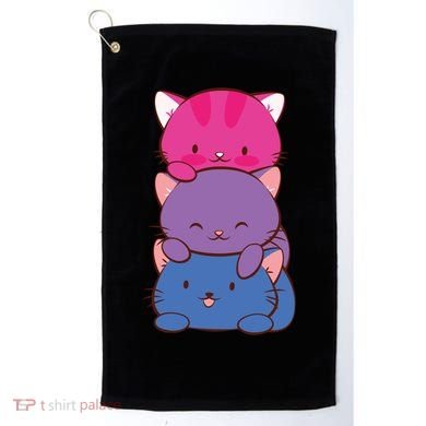 Bisexual Pride Kawaii Kitty Cat Stack Anime Meaningful Gift Golf Towel