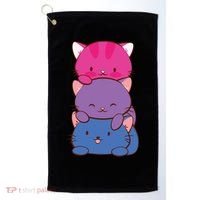 Bisexual Pride Kawaii Kitty Cat Stack Anime Meaningful Gift Golf Towel thumb 0