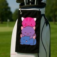 Bisexual Pride Kawaii Kitty Cat Stack Anime Meaningful Gift Golf Towel thumb 2