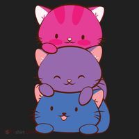 Bisexual Pride Kawaii Kitty Cat Stack Anime Meaningful Gift Golf Towel thumb 3