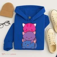 Bisexual Pride Kawaii Kitty Cat Stack Anime Meaningful Gift Hoodie thumb 4
