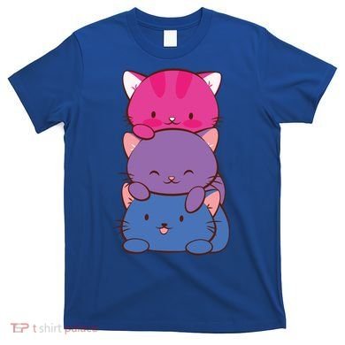 Bisexual Pride Kawaii Kitty Cat Stack Anime Meaningful Gift T-Shirt