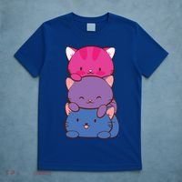 Bisexual Pride Kawaii Kitty Cat Stack Anime Meaningful Gift T-Shirt thumb 5