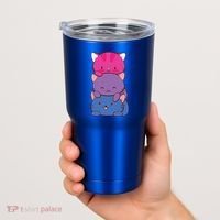 Bisexual Pride Kawaii Kitty Cat Stack Anime Meaningful Gift Tumbler thumb 2