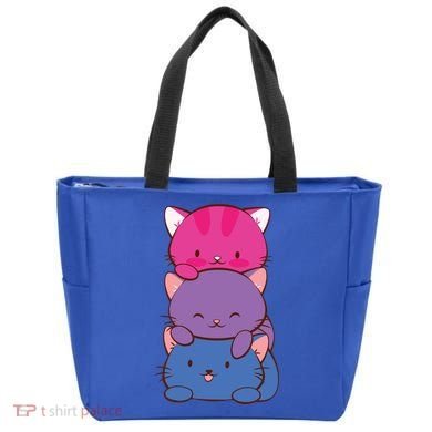 Bisexual Pride Kawaii Kitty Cat Stack Anime Meaningful Gift Tote Bag