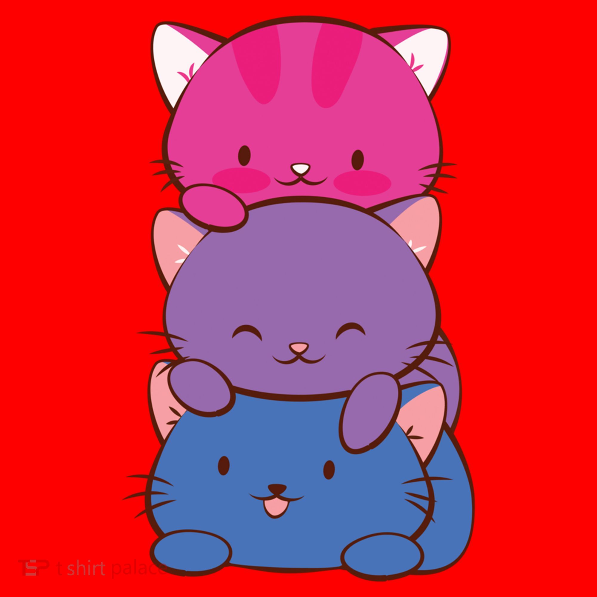 Bisexual Pride Kawaii Kitty Cat Stack Anime Meaningful Gift Santa Hat