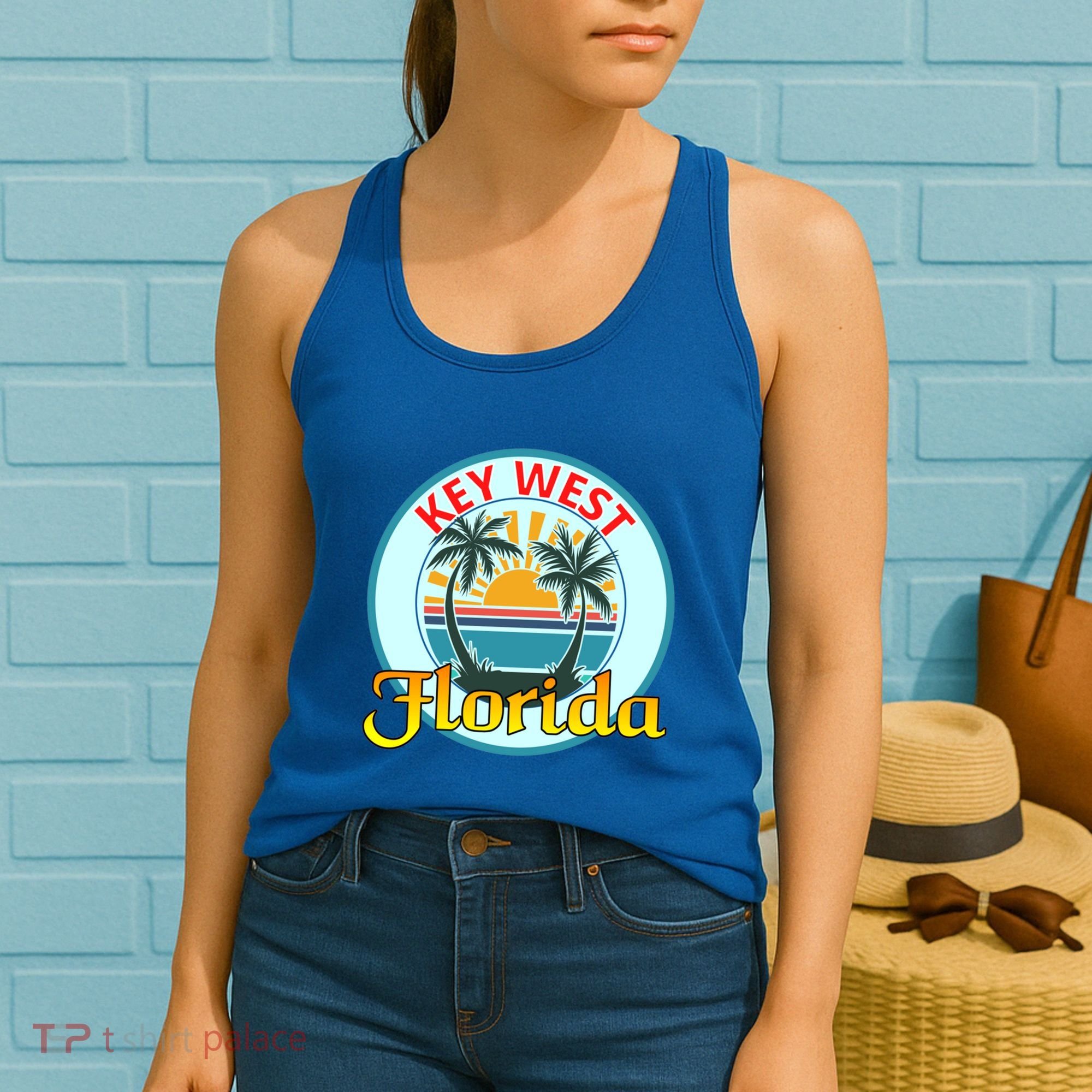 Beach Please Key West Florida Beach Spring Break Cute Gift Women's Tank Top