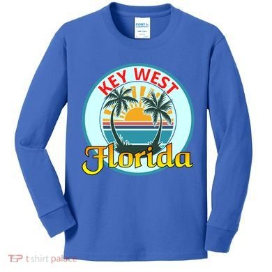 Beach Please Key West Florida Beach Spring Break Cute Gift Kids Long Sleeve Shirt
