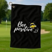Bee Positive Kind Honey Bees Bumblebee Optimism Golf Towel thumb 1