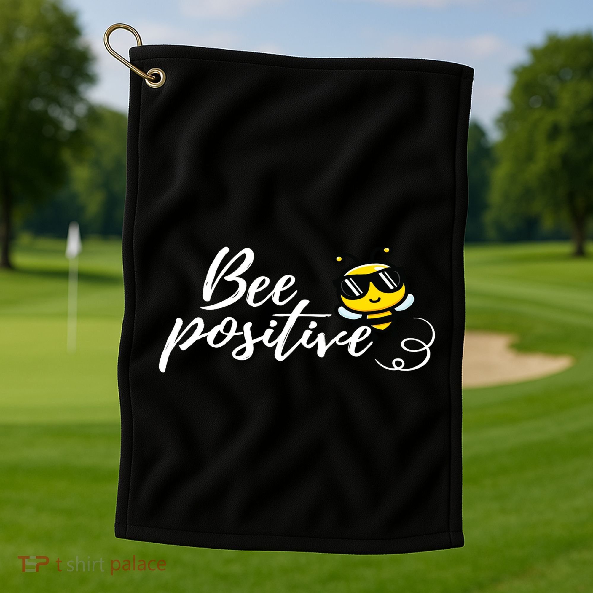 Bee Positive Kind Honey Bees Bumblebee Optimism Golf Towel