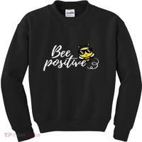 Bee Positive Kind Honey Bees Bumblebee Optimism Kids Sweatshirt thumb 0