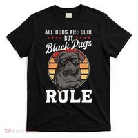 Black Pug Lovers Black Pugs Rule Funny Black Pug T-Shirt thumb 0