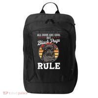 Black Pug Lovers Black Pugs Rule Funny Black Pug City Backpack thumb 0