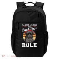 Black Pug Lovers Black Pugs Rule Funny Black Pug Backpack thumb 0