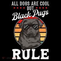Black Pug Lovers Black Pugs Rule Funny Black Pug Women's Hoodie thumb 2